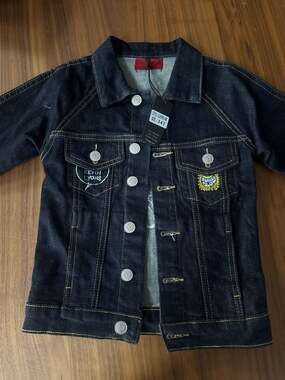 Haus of JR x Kevin Lyons "Bumba Blood Don't Test" Kids Denim Jacket, Size 3-4T